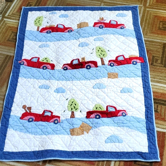 Source Unknown Other - Quilted truck baby blanket